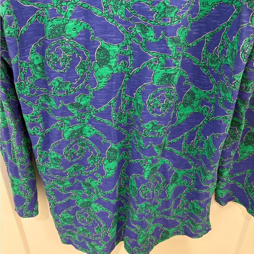 Lilly Pulitzer Noelle Hooded Coverup Tunic in Loopy Elephants Size Large - Picture 14 of 14